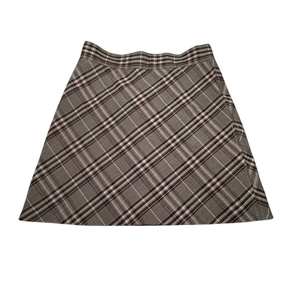 Theory 100% Virgin Wool High Waist Mini Bexley Plaid Classic Skirt Women's Sz 12 - Picture 1 of 8